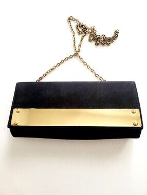 Elegant Black and Gold Chain Clutch